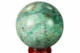 Polished Chrysocolla and Malachite Sphere - Bagdad Mine, Arizona #167655-1